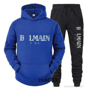 Dräktälskare Balmin Balmani Fashion Mens Tracksuits Tracksuit Designer Hoodie Balmanly Pure Cotton Trousers Sweatshirt Sportkläder Samma kläder för Ball 8Uuj