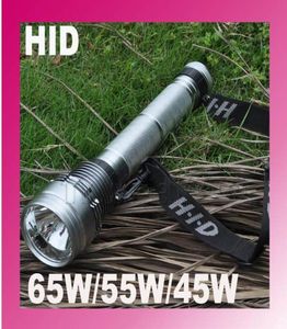 1st 65W55W45W HID Xenon laddningsbar fackla ficklampa 6000 Lumen 3 -läge Spotlight Blacksilver7742571