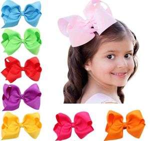 16 färger Nytt modebutik Ribbon Bows For Hair Bows Hårnål Hårtillbehör Barnbågar Blomma Hårband Girls Cheer Bows5172173