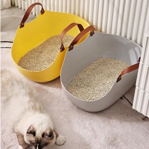 Boxes Portable Hand Held Cat Litter Basin PE Large Space Cat Litter Box Self Cleaning Litter Box And Accessories