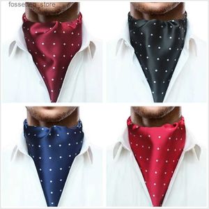 Gravatas Jemygins Original Ins Homens Slik Xadrez Dot Ascot Cravat Gravata Lenços Acessórios para Moda Homens Camisa de Festa Terno L240313