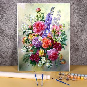 Numero Vase Flower Painting by Number Kit Complete Oil Paints 50*70 per numeri Foto Nuovo design per adulti Art