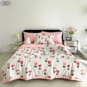 Comforters sets KD Summer Double-Sided Comforter Microfiber Camping Travel Blanket Machine Washable Adult Children Quilt Core Cover Blanket YQ240313