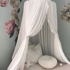 Myggnät CRIB FÖR BABY LACE SHADING BEDOPY Kids Hängande kupol gardin Toddler Princess Play Tent Children Room Decoration 240306