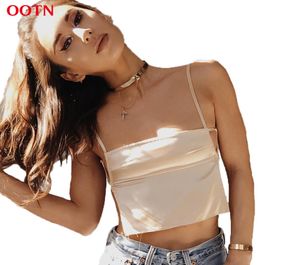 Women039S Tanks Camis Summis Summer Women Sexy Tank Top Top Memale Camisole Club Gold Black Open Backless Halter Satin Crop to6107683