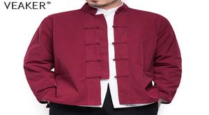2021 outono novo men039s estilo chinês algodão linho casaco solto quimono cardigan masculino cor sólida linho outerwear casacos m5x9004603