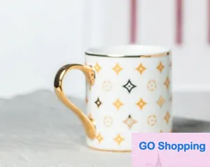 Personalisierte trendige luxuriöse Goldgriffe Becher Keramik Tasse Geschenk Office Kaffeetasse Hochzeitstassen