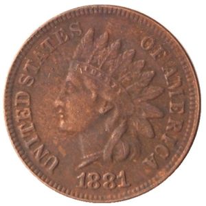 US 1881-1885 Indian Head One Cent Craft Kupfer Kopie Anhänger Zubehör Münzen239L