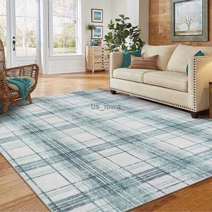 Carpets Green Plaid Carpet Living Room Bedroom Decoration Modern Rug Home Bedside Lounge Area Rugs Foldable Machine Washable Floor Mat