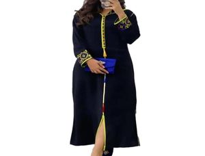 Marka Tasarımcı Nakış Arapça Elbise Kadın Dubai Abaya Türkiye Moda Müslüman Uzun Elbiseler Femme Faslı Kadın Jalaba9267174