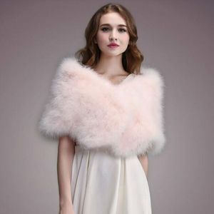 Scarves IANLAN Casual Solid Ostrich Feather Shawl Wrap For Women Bride Wedding Stole Ladies Real Turkey Fur IL00035238M