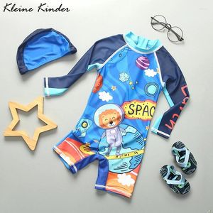 Women's Swimwear Baby Boy Swimsuit Anti UV Beach Clothes Cartoon Print Children's One-Piece Overalls Swimming Surfing Bathing Suit Kids