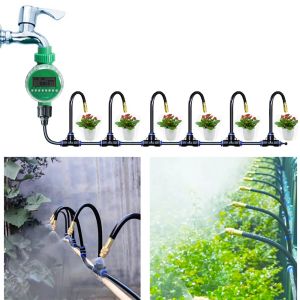 Kit di spruzzatura universale con flessione libera degli spruzzatori con ugelli in rame giallo regolabili da 20 cm per il nebulizzatore d'acqua per l'irrigazione del giardino del prato