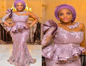 ASO EBI Style Mother of Bridal Sukienki Iluzja Jedno ramię pół rękawów koronkowe aplikacje afrykańskie sukienki wieczorowe Długość podłogi PROM5865987