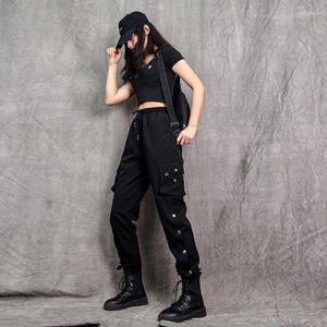 Women's Pants Pantalones De Mujer Black Cargo For Women High Waist Baggy Sweatpant Joggers Hip Hop Sport Y2k Streetwear Trousers