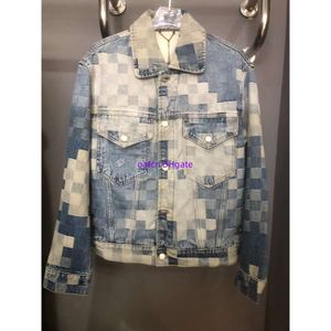 Men's plus size jacket designer jacket windproof quick drying thin leather men's hooded jacket reflective casual checkerboard denim jacket pearl button 1301