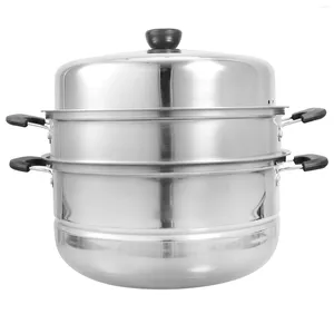 Caldeiras duplas ânfora pote de vapor para comida, pão recheado no vapor, suprimentos de cozinha, vaporizador de plástico para cozinhar