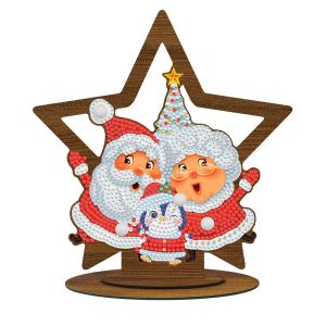 Stitch fai da te ornamenti di Babbo Natale carta pittura con diamanti soprammobili natalizi cucciolo farfalla decorazioni da scrivania regali di Natale