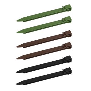 Estacas 10 peças estacas de jardim estacas de plástico para segurar as tendas cerca de gramado cabo de âncora peg cortador de grama peg limite prego 25cm