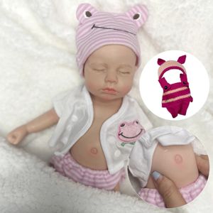 33 cm Malowane solidną silikonową Loulou Bebe Reborn Girl and Boy Lifeleike Dolls Corpo de 240227