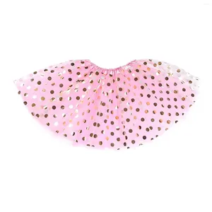 Bühnenbekleidung Damen Mesh Tutu Rock Polka Dot Pailla Ballet Patchwork Farbe Regenbogen Falten Miniröcke für Teenager