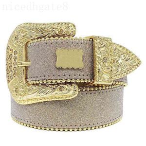 Bb belt fashion rhinestone belts for men designer wide leather business suits trousers decorative cintura gold plated buckle women belt business party GA05 I4