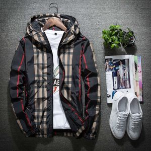 6681 and Autumn Jacket Korean Version Trendy Slim Fit Hoodie Versatile Spring Men's Checkered Coat