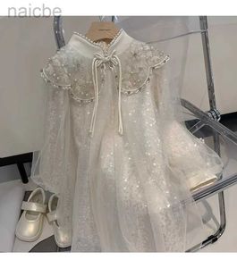 Платья для девочек Новое улучшенное платье ципао для нового платья с блестками в китайском стиле, платье маленькой принцессы ldd240313