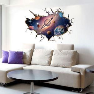 Simanfei Space Galaxy Planets Wall Sticker 2019 Waterproof Vinyl Art Mural Decal Universe Star Wall Paper Kids Room Dekorera LJ2012345