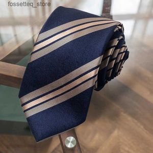 Neckband 2023 Kontrast Stripes Classic Mens Tie Rands Slips Formell Original Gift for Man Daily Wear Accessories Cravat Wedding Party L240313