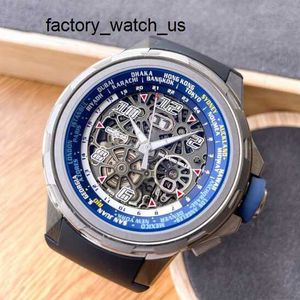 Tourbillon Watch Machinery Watch RM Watch RM63-02 Titanium Worldtime Mens Fashion Leisure Sport Mechanical Watch