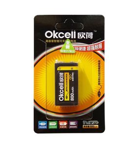 OKcell 9V 800mAh USB wiederaufladbarer Lipo-Akku für RC-Hubschrauber-Modellmikrofon Part7713703