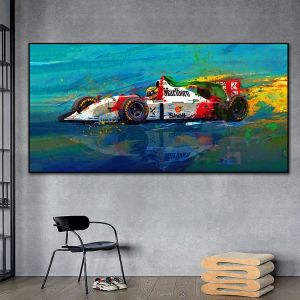 Каллиграфия Айртон Сенна F1 Плакаты Формула 1 Легенда Печать на холсте Гоночный автомобиль Картина Настенная картина для декора комнаты Подарки для фанатов автоспорта