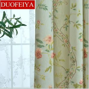 Curtains Modern Idyllic American Country Style Curtains Polyester Printed Curtain Stylish Tulles Curtains for Living Dining Room Bedroom