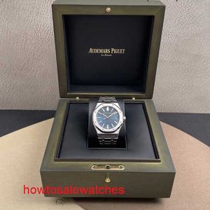 Relógio de pulso AP feminino icônico Royal Oak Series 15510ST Blue Disc Mens Business Fashion Leisure Sports Mens Watch