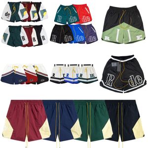 디자이너 Mens Rhude Summer New Fashion Sports Beach Gym 단편 고품질 거리 힙합 멀티 스타일 반바지 느슨한 편안한 미국 크기 S-XL