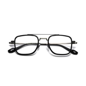 Optiska glasögon för män Kvinnor Retro Designer GMS-637TS Fashion Sheet Glasses Titanium Frame Detaljerad elasticitet Square Style Anti-Blue Light Lens Plate with Box