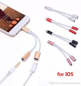 2 in 1 Charger And Audio Typec Earphone Headphone iphone Jack Adapter Connector Cable 35mm Aux Headphone For smartphone 78p XS 5781531