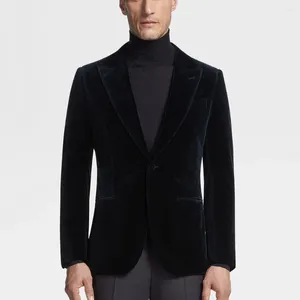 Mäns kostymer enstaka bröstkläder för affärs sammetjackor bow collar casual långa ärmar överrockar blazers blazer