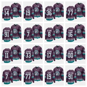 Anaheim''ducks''men Frauen Trevor Zegras Teemu Selanne John Gibson Cam Fowler Leo Carlsson Frank Vatrano Troy Terry 30. Jubiläum Hockey -Trikot