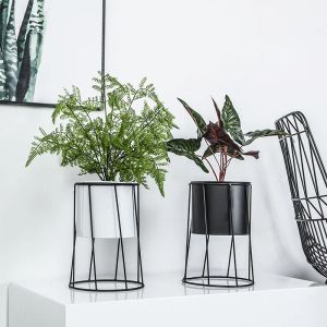 Planters Plant Pot Nordic Creative Indoor Balcony Table Flower Pot Decoration Flower Stand Home Decoration Wrought Iron Metal pot