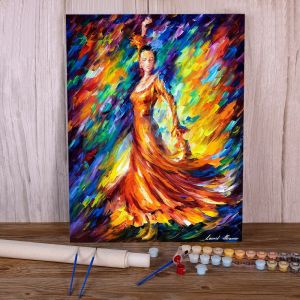 Number Orange Dance Paint By Numbers Kit Acrylic Paints 50*70 Oil Painting Decorative Paintings Adults Handiwork Handicraft Drawing