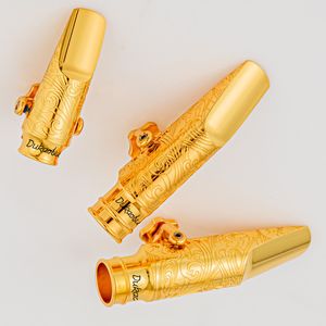 New Arrival Professional Alto Tenor Soprano For Saxophone Metal Mouthpiece Gold jazz Sax Musical Instruments Mouth Pieces Size 5--9 Numbe Free Ship