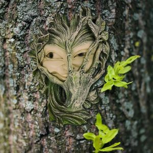 Rzeźby Kobiety twarzą do drzewa Dekora żywica ogród ogrodowy rzeźba rzeźba posąg DIY Trees Hugger Wall Art Mystic Decoration Ornaments