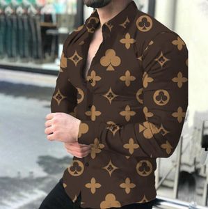 Erkek Tasarımcı Gömlek En Kalite Tam Çiçek Baskı Bluz Lüks Yok Sıradan İş Giysileri Uzun kollu Gömlek Çok Renkli Ücretsiz Kargo