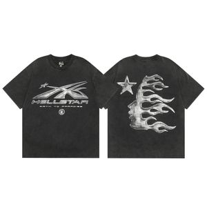 ヘルスターTシャツラップメンズアンドレディースシンガーウォッシュグレーヘビークラフトユニセックス半袖トップストリートファッションレトロヘル240313