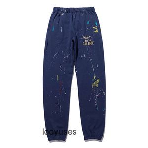 Streetwear Hoodies Men's Correct Sports Pant Dept Used Designer Galleryes Washing Version Graffiti Women's Splashing Ink Casual Pants 3B3P 7KOZ