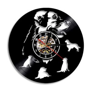 Labrador Golden Retriever Hund Vinyl Schallplatte Wanduhr Haus Haustier Dekoration Wandlampe Hängeuhr Mops Tier Hundeliebhaber Geschenk X07262623