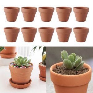 Baskets 10pcs 3*3/4.5*4/ 5.5*5/6.5*6/8*8 Small Terracotta Clay Ceramic Pottery Cactus Flower Pots Succulent Nursery Plant Garden Tools