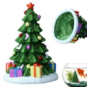 Serbatoi Acquario paesaggistico Albero di Natale Decorazione acquario Acquario in resina Ornamenti paesaggistici Decorazione da tavola acquatica